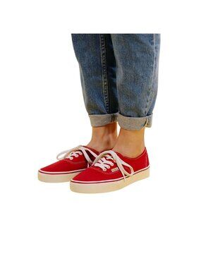 Vans Size M10 / W11.5  Red Canvas Lace-Up  Skate Sneakers Unisex